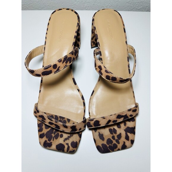 Banana Republic Cheetah Double Strap Block Heel Slip On Sandals Women's‎ 10 - Picture 5 of 9